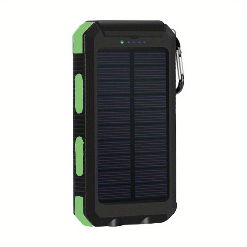 8000mAh Portable Solar Charger with Flashlight & USB Compass
