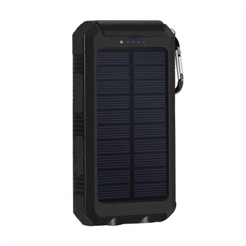 8000mAh Portable Solar Charger with Flashlight & USB Compass