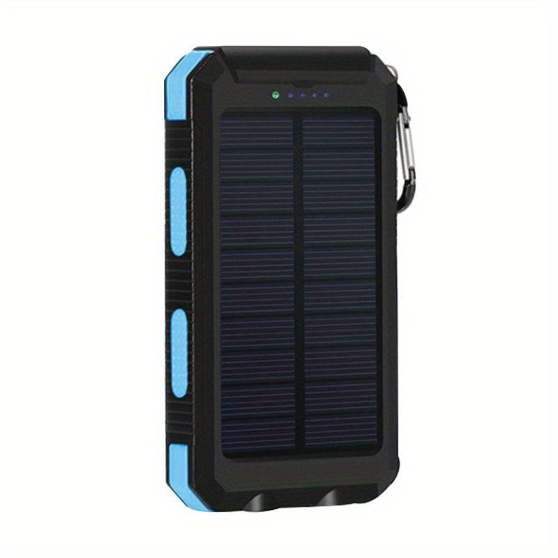 8000mAh Portable Solar Charger with Flashlight & USB Compass